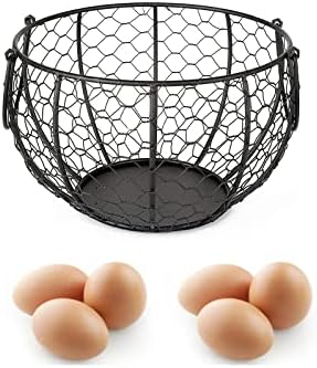 Wosune žičana korpa za jaja skladište metala sa ručkom 20x12x12cm okrugli držač za jaja Organizator voćna hrana