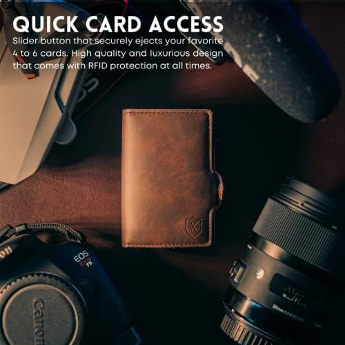 Xclusive koža Slim novčanik sa Smart Tracker / Utilitarian Smart kartica ugrađeni u 2 godine baterija & amp; minimalistički novčanik sa kopčom za novac | spoj luksuz & komunalne