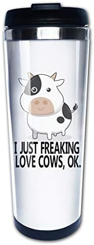 Samo volim kravu Ok Travel čaša za šolju za kafu sa poklopcima šolja za kafu vakuumski izolovana bočica vode od nerđajućeg čelika 15 oz