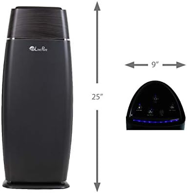 LivePure Lp260th-B Sierra serija pravi HEPA Digitalni pročišćivač zraka visokog tornja za dom snima alergene,