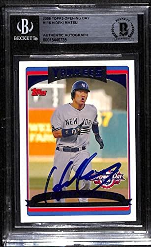 # 116 Hideki Matsui - 2006 otplata za otvaranje bejzbol kartice Ocjenjivane BGS Auto - bejzbol obložene autogramirane kartice