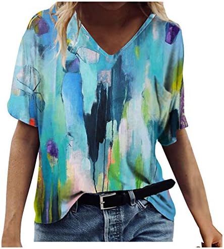 Uqrzau Ženske ljetne košulje Ležerne prilike, majica s kratkim rukavima kratkih rukava Casual TEE 2023 Osnovne tee