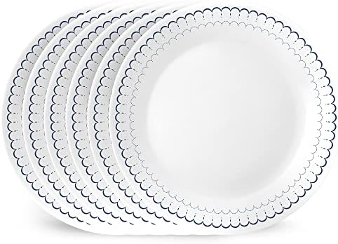 Corelle 6-komad 10,25 Okrugle ploče za večeru, vitrelle trostruko sloj, lagane okrugle ploče, velike