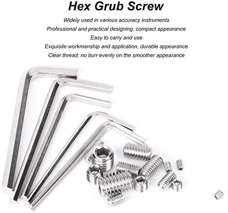 DEALPEAK 300pcs Hex Grub Screw Kit inox pričvršćivači sa Hex l-ključ industrijski hardver