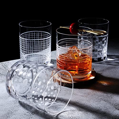1917-pakovanje 4 Crystal Whisky čaša 13.5 Oz ručno izrađene staromodne naočare za koktele-ručno