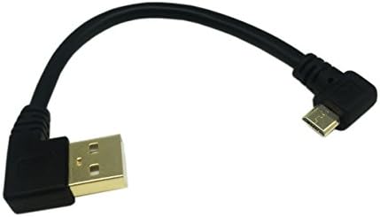 CERRXIAN 15cm 6inch Micro USB kratki kabl Combo pozlaćen lijevo & amp; pod pravim uglom Micro USB 5-pinski muški na USB 2.0 tip a lijevi ugao muški kabl za sinhronizaciju i punjenje podataka