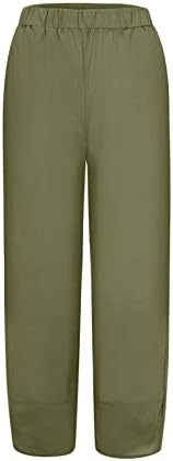 Mackneog casual lagane casual caprike plus veličine čvrste boje elastične posteljine labave pantalone