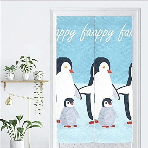 Zavese za vrata Slatka crtani pingvin za dječju zavjesu za vrata Privatnost Viseće japanske zavjese