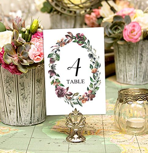 Darling suvenir dvostrani Print cvjetni Ovalni vijenac Tabela brojevi dekorativni stol mjesto kartice DIY-5 x 7