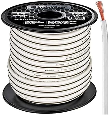 Instalirajte na 14 mjeračarkerske daljinske žice, 100 stopa - crvena | Kabel zvučnika za stereo