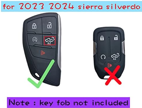 RUNZUIE 2kom Silikonski Smart Remote key fob poklopac za 2024 2023 2022 GMC Sierra 1500 Chevy Chevrolet Silverado 1500 2500HD 3500HD