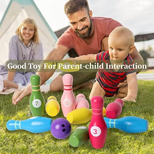 Jecen Drvena boja Digitalna kuglačka igračka, pogodna za sportske i vanjske sportske igre za mališane, djecu