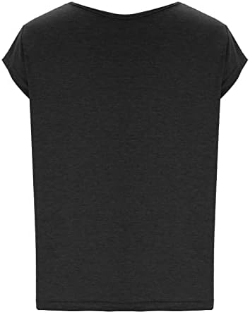 Majica za ženske labave meke kapice rukav ležerni prsluk modni čvrsti boju Crewneck Slim Fit Center Bluuse