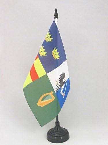 AZ zastava Irska 4 provincije zastava tablice 5 '' x 8 '' - Četiri irske provincije Zastava stola 21 x 14 cm - crna plastična stick i baza