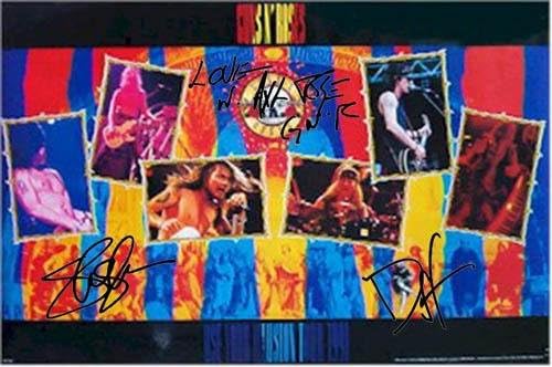 Guns N Roses Autographed Potpisan Autographed Faksimil Potpisan Illusion Poster-Muzički Posteri