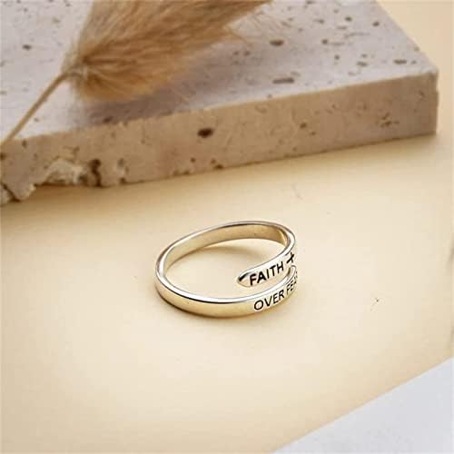 Podesivi klizni prsten modne vjere s poklon nakita za nakit za žene za ženske rođendan Valentinovo godišnjica dječaka Prstenje veličine 4