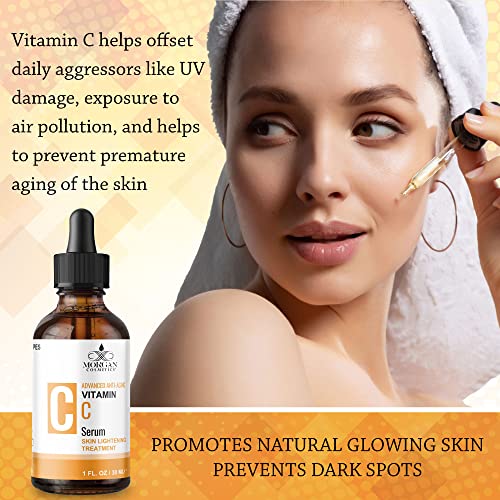 Morgan Cosmetics Pure and Organic vitamin C Serum za tamne tačke lica - Anti Aging Vitamin C Serum za lice pogodan je za sve tipove kože