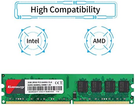 Kuesuny 8GB komplet DDR2 800 UDimm RAM, PC2-6400 / PC2-6400U 1.8V CL6 240 PIN Non-ECC nebustrošene