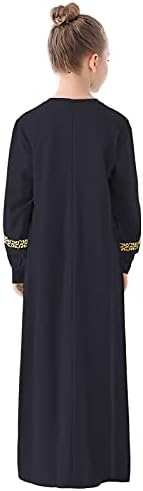 Abetteric Djeca Djevojke Dugi Rukav Islamski Kaftan Zipper Maxi Molitva Odjeća Muslimanske Haljine Abaya