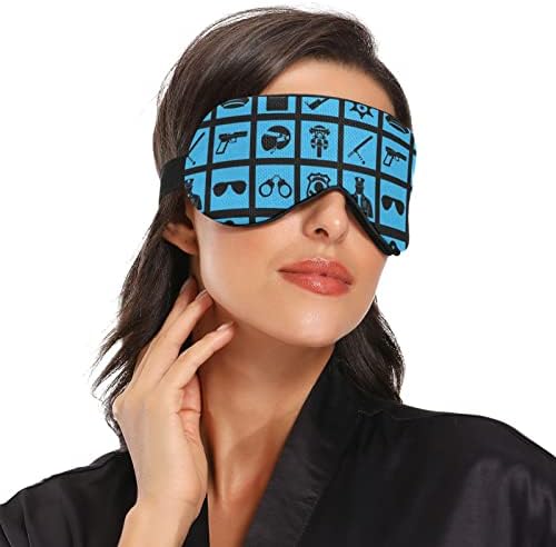 Unisex Sleep maska ​​za oči tanke plave-line-policije-ikone noćne maske za spavanje Spajanje sa sjenilom