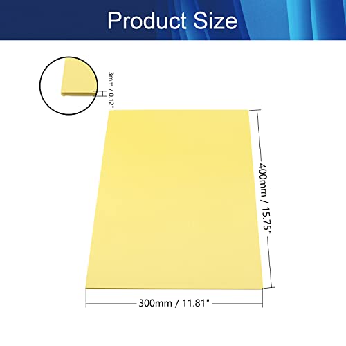 AICOSINEG PVC pjenasta ploča 3mm x 11.81 x 15.75 prošireni PVC Lim lagana kruta pjenasta Plastična ploča idealna za signalizaciju, displeje, izdržljivi plastični Lim Vodootporan za vanjsku upotrebu-žuta（2kom）