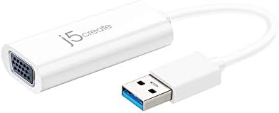 J5Create USB do VGA adapter kabela - Multi monitor Desktop displej USB video kartica Converter | 1080p HD reprodukcija | Kompatibilan sa sustavom Windows 10, 8.1, 8, 7, XP i Mac OS - bijeli