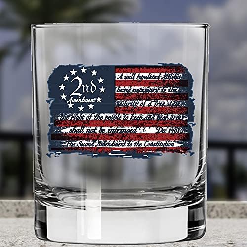 Lucky Shot - 2. izmjena Ustava sa čašom viskija sa zastavom SAD | Drugi amandman pokloni za njega |