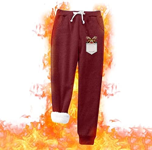 Fleece obložene gamaše Božićne guste baršunaste joge hlače ružna božićna grafička vježba tople gamaše za žene zima