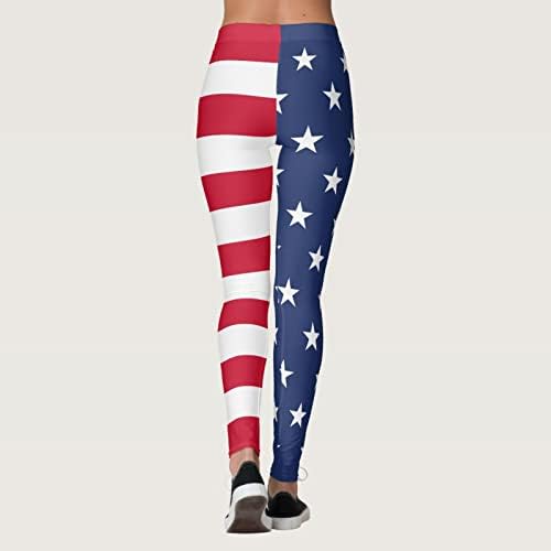 Američka zastava 4. srpnja Ženske nogavice Visoko strukne pantalone za neovisnost neovisnosti Bešavne