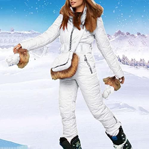 Ženski zimski skijaški kombinezon Snawit FAUX vuneni ovratnik kombinezon sa duksevima Skijaški jakne
