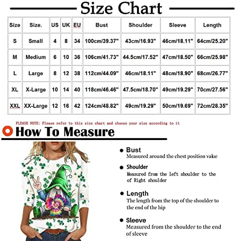 Jesen Ljetna grafička bluza tinejdžerke 2023 Moda 3/4 rukav pamuk Crewneck Capriti casual top majica za žene