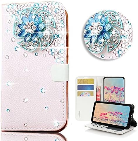 STENES Bling Wallet futrola za telefon kompatibilna sa futrolom Sony Xperia 5 II-Stylish - 3D ručno rađeni Bowknot Flowers Design Magnetic Wallet Stand kožna navlaka - Pink