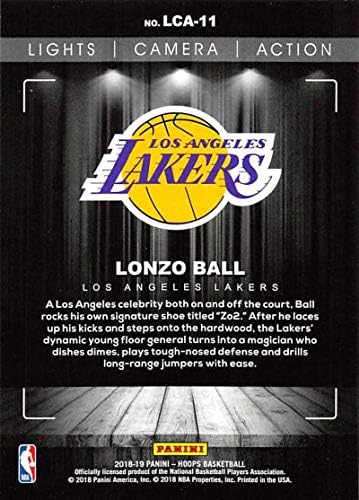 2018-19 NBA HOOPS SVJETLO Svjetlo CAMERA Action Holo 11 Lonzo Ball Los Angeles Lakers Službena paninija