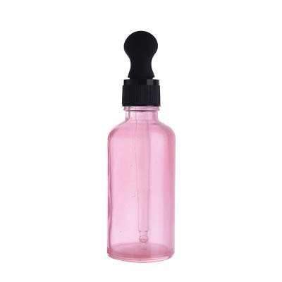 2pcs ružičaste staklene boce sa kapljicama ulja Kontejneri prazne okruglice sa staklenim dispenzom kapljica