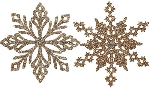24kom Snowflake Ornamenti Plastic Glitter Snow Flakes ornamenti za zimsku božićnu jelku ukrasi Craft Snowflakes