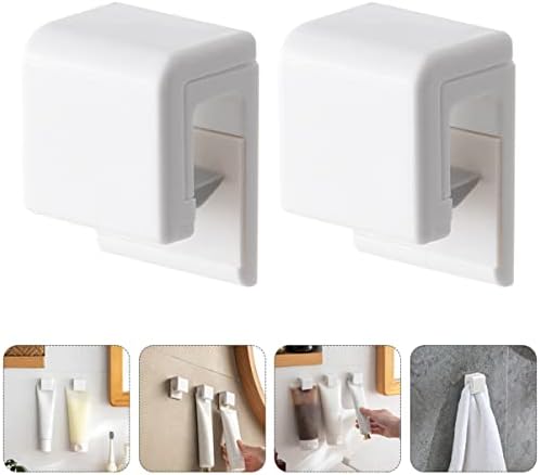 Anoily 4pcs bijeli toranj klip za spužvu, montirane kopče - ljepljiva stand-pasta za paste za zube Unutarnje gume za lica kupaonica samopredljiva samopouzdanje klip-zidni klip