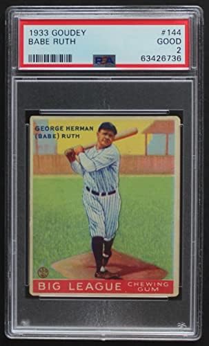 1933 Goudey # 144 Babe Ruth New York Yankees PSA PSA 2.00 Yankees