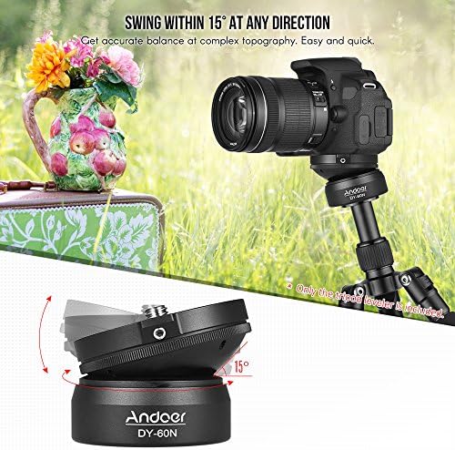 ANDOER DY-60N nivo za izravnavanje baza za izravnavanje ploče za podešavanje ploče aluminijska legura sa torbama na nivou mjehurića za Canon Nikon Sony DSLR kameru