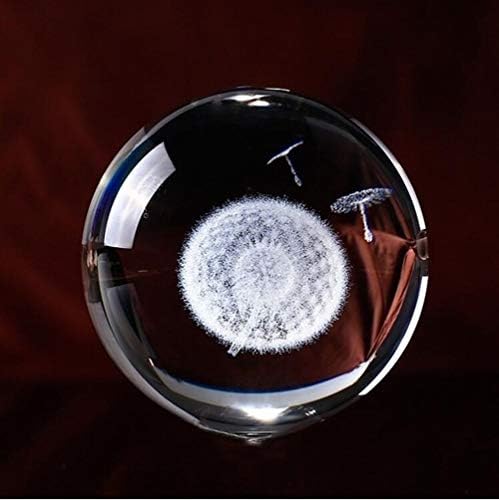 Wcpjyzq 60mm / 80mm 3D Kristalno kuglično staklo ugravirano minijaturno Zemljino model sfera Kristalni zanat ukras na kućnom uređenju