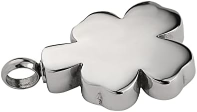 Homxi urne za ogrlice za ljudske pepeo, lišće sa bijelim kubnim cirkonskim privjescima za urne pepela od nehrđajućeg čelika urnu za pepeo srebrna