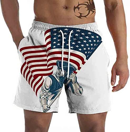 SAD 4. jula Muška klasična fit ravna prednja proteza kratka američka zastava tiskane kratke hlače svakodnevno nošenje sa džepovima