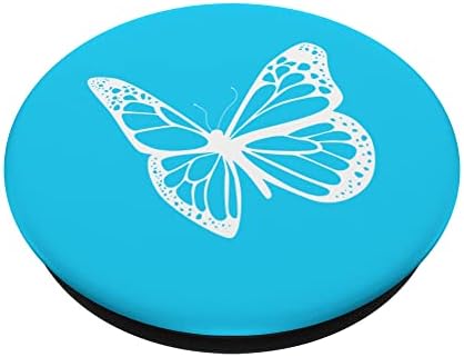 Bijeli svijetlo plavi leptir popsockets zamjenjivi popgrip