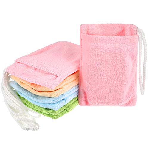 8 komada torba za držač sapuna torba za piling od mikrovlakana viseća torbica za uštedu sapuna šarene