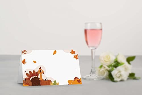 Tabela Place kartica, jesen zahvalnosti tematske šator stil kartice, paket 25 pola puta prijem mjesto kartica sa Turskom, savršen za večeru za Dan zahvalnosti, stranka, rođendan, vjenčanje, banket A08