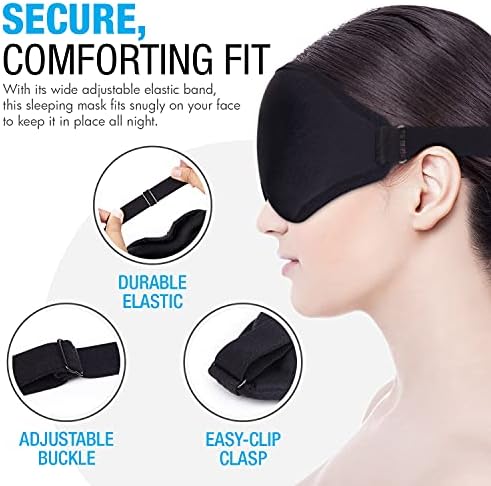 Maska za oči za spavanje - zamračenje maske za spavanje za žene muškarce, 3D maska ​​za spavanje i povez za vezu, ponderirana maska ​​za oči sa satenom torbicom