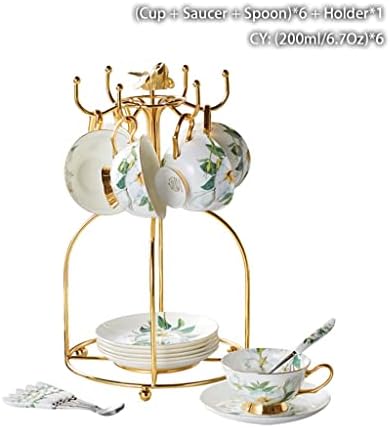Gretd Camellia koštana kafa set za kavu na engleskom porculain čaj za keramičku posudu za krem ​​šećer čajnik