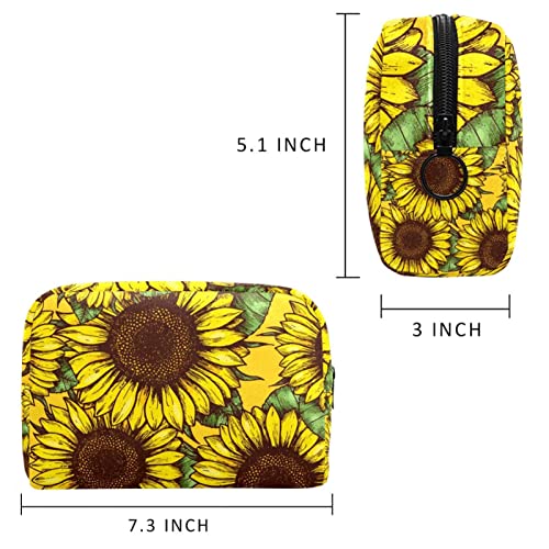 Tbouobt kozmetičke vrećice za žene, torba za šminku Travel Toalet torba Organizator, vintage suncokret cvjetni