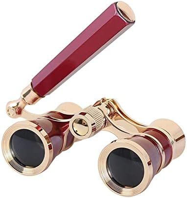 Dvogled naočare sa ručkom, dvogled naočare starinske operske naočare za žene sa ručkom, ženski elegantni teleskop sa ručkom, Crvena