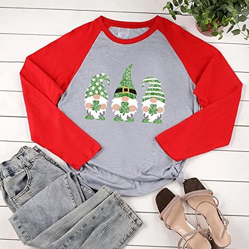 Yubnlvae Saint Patricks dan pulover za žene grafički slatka posada vrat labave fit odmor spajanje Tshirt