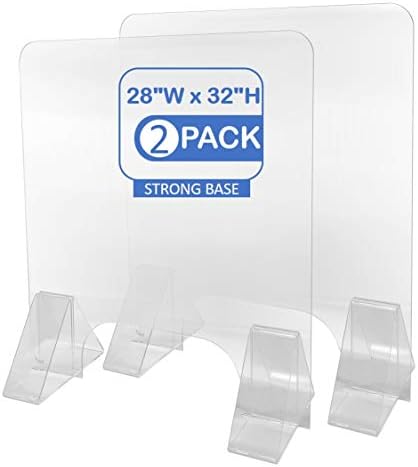 Pakovanje 2 zaštitne štitnika, akril čistog stola Shield Prijenosna barijera od pleksiglasa, jaka